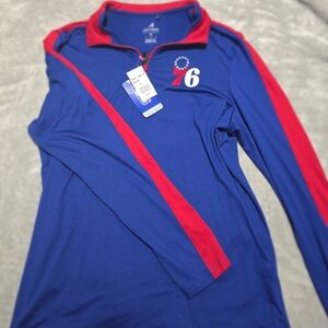 *Make An Offer* Antigua Blue and Red 76ers Long Sleeve Tee